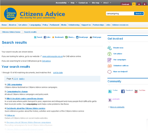 search results screen shot